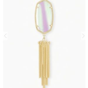 Rayne Gold Long Pendant Necklace In Dichroic Glass